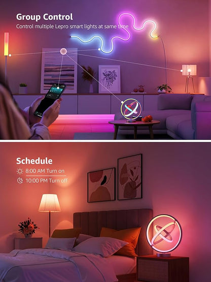 Lepro TB1 AI Smart Table Lamp, RGB+IC Addressable Color Changing Desk Light