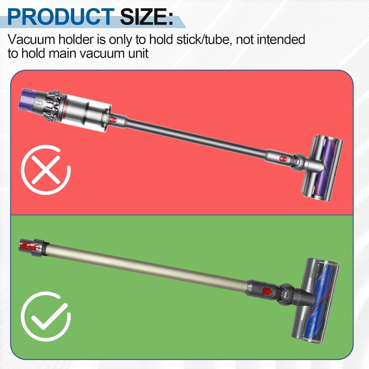Vacuum Wall Mount Holder Bracket for Dyson Stick Wand Tube - Wall Mount Hook Hanger Compatible with Dyson Stick Vacuum Cleaner V15 V11 V10 V8 V7, Vacuum Attachments & Accessories for Dyson Stick
