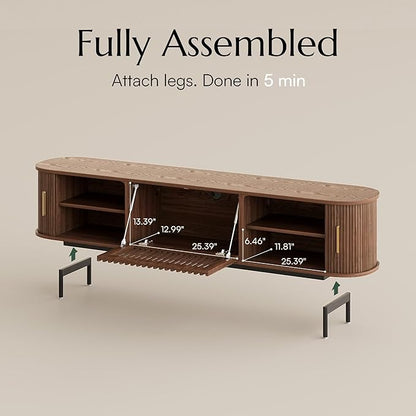 POVISON Fully-Assembled Mid Century Modern TV Stand