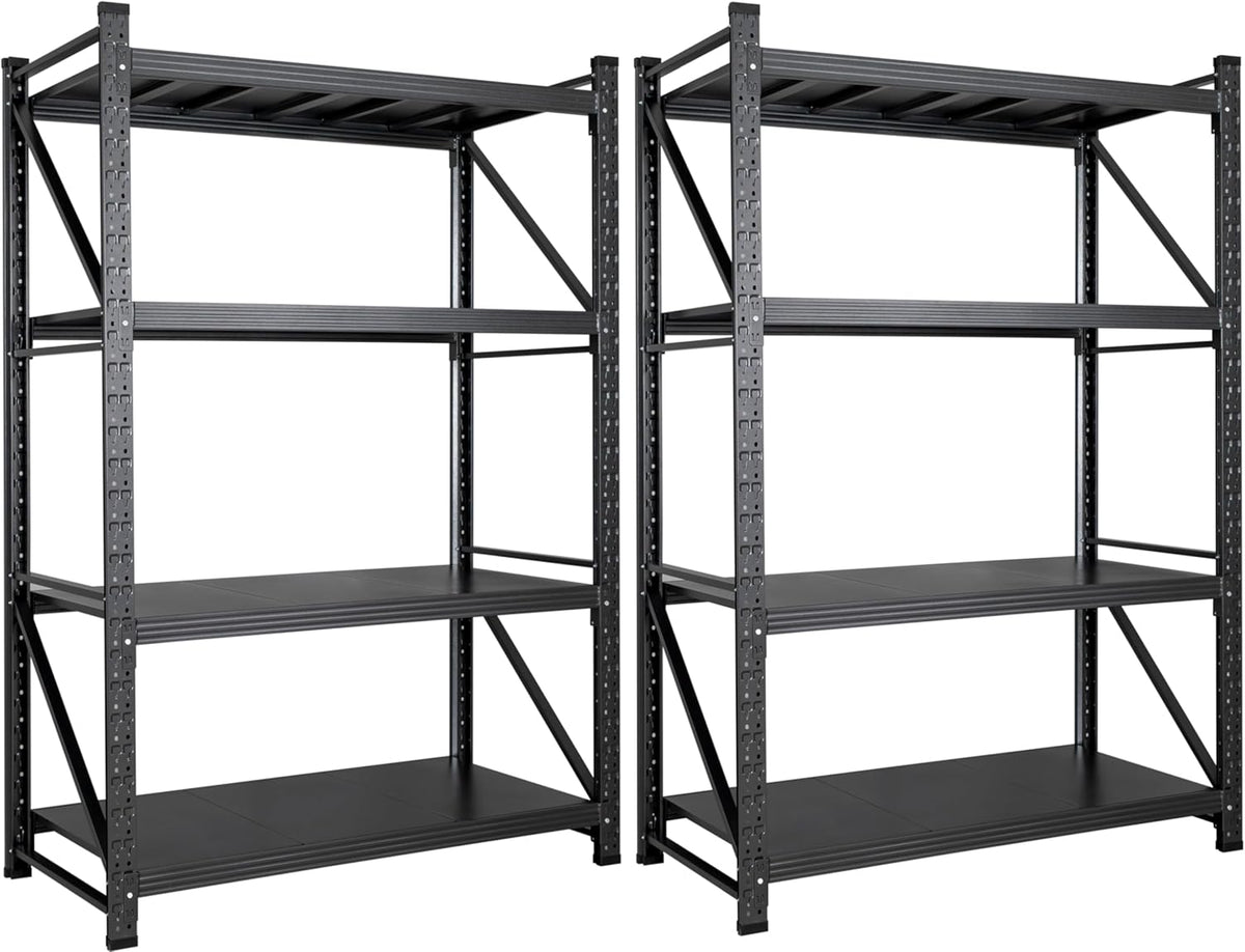 Set of 2 48" Wide Heavy Duty Garage Shelving Units,3000LBS 24 Deep Storage Shelves,Metal Garage Shelves,Large Storage Rack,Steel Shelf,Industrial Shelving for Shop,Warehouse,48" W x 24" D x 70" H