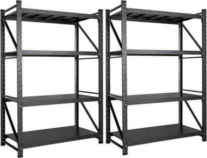 Set of 2 48" Wide Heavy Duty Garage Shelving Units,3000LBS 24 Deep Storage Shelves,Metal Garage Shelves,Large Storage Rack,Steel Shelf,Industrial Shelving for Shop,Warehouse,48" W x 24" D x 70" H