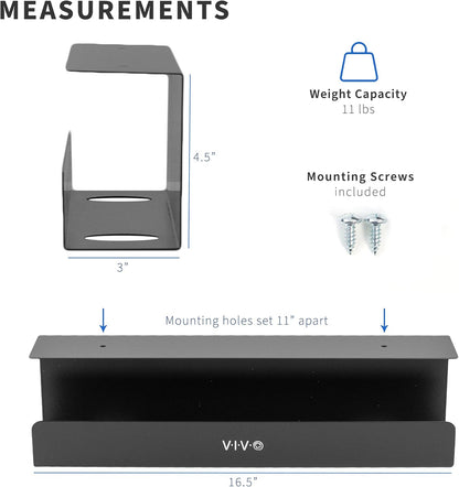 VIVO Under Desk 17 inch Cable Management Tray, Power Strip Holder, Cord Organizer, Wire Tamer for Office and Home, Black, DESK-AC06-1C