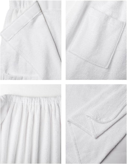 SIORO Women Bath Towel Wrap Robe, Soft Cotton Terry Spa Cloth, Plush Adjustable Closure for Shower, Travel, Pool, Gym