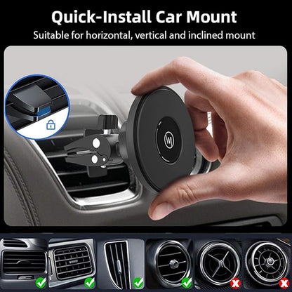 Magnetic Air Vent Phone Holder Compatible with Apple Magsafe iPhone 16, 15, 14, 13, 12 Car Mount Magnet Holder, Car Accessories, Charging Not Supported (Pro, Max, Plus, Mini) Black