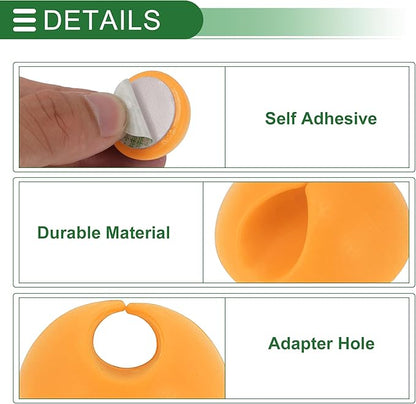 Motoforti Universal Cable Holder Clip Cable Clip Cord Management Organizer, 28x15mm, Durable, Silicone, Yellow for Car Dashboard TV PC Laptop Office Desk