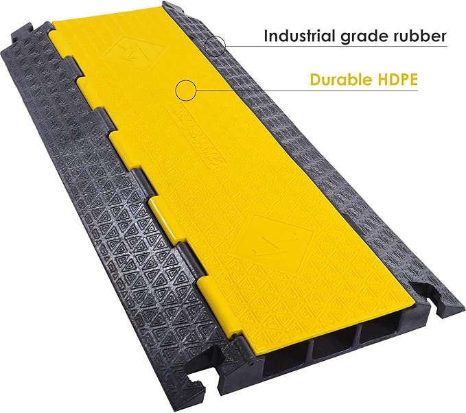 OranLite Rubber Cable Protector Ramp, Heavy Floor Cable Wire Cord Cover Speed