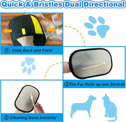 PTYAGZX Pet Hair Removal Gloves for Cats Dogs, 2026 Upgraded Electrostatic Reusable Magic Cat Dog Fur Brush, Effortless Pet Hair Remover Mitt Tool for Furniture, Carpet, Clothes, Couch (1pcs-Black)