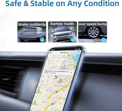 Magnetic Phone Holder for Car, [ 2 Groups Super Strong Magnet ] [ 360° Rotation ] Universal Dashboard Car Mount Holder Compatible with All Smartphones (Silver)