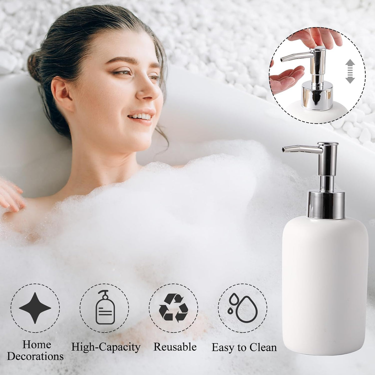 21 Pcs Bathroom Accessory Set with Waterproof Shower Curtain and Non Slip Mat,Resin Bath Set with Toothbrush Holder and Lotion Soap Dispenser,Bathroom Countertop Organizer Set for Home Apartment