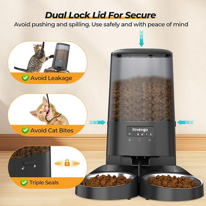 Automatic Cat Feeder with App Control, 5L Food Dispenser
