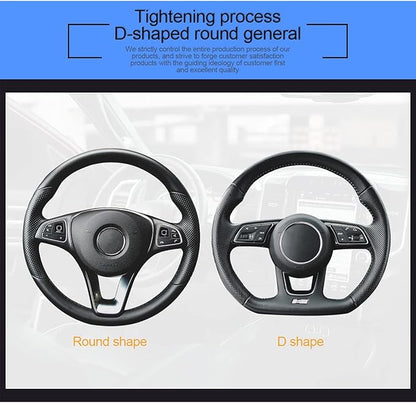 Leather Car Steering Wheel Cover, 15 Inch Colorful Rhinestones Elastic Auto Steering Wheel Protector, Bling Steering Wheel Cover for Women Men, Car Accessories for Cars, Vehicles, SUVs (Beige)