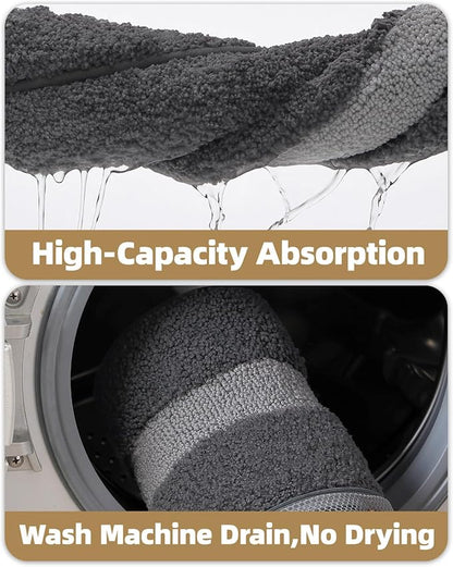 Color&Geometry Bathroom Rugs, Water Absorbent and Quick Dry Microfiber Bath Rugs-24"x36", Non-Slip, Machine Washable, Extra Soft Plush Bath Mats for Bathroom, Laundry Room, Dark and Light Grey