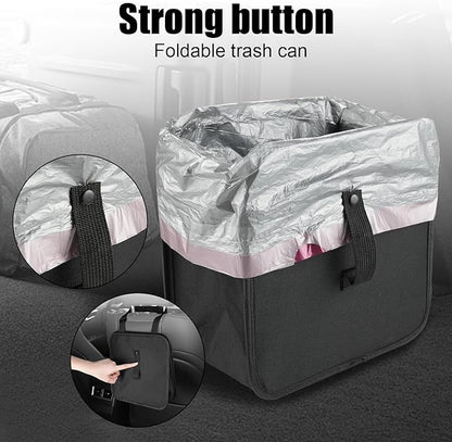 Amiss Foldable Trash Can, Collapsible Garbage Bag for Car, Hanging Waterproof Leakproof Storage Bag, Automotive Interior Accessories, Multifunctional (2 Gallon)