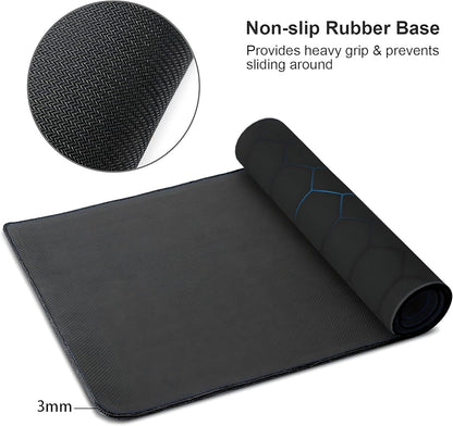 Hexagon Honeycomb Large Mouse Pad,Gaming Keyboard Desk Pad,Extended Mouse Mat Non-Slip Rubber Base with Stitched Edges for Office Game Home XL 31.5"x11.8"