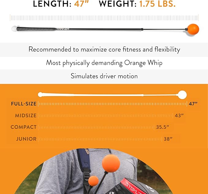 Orange Whip Golf Swing Trainer Aid Patented & Made in USA