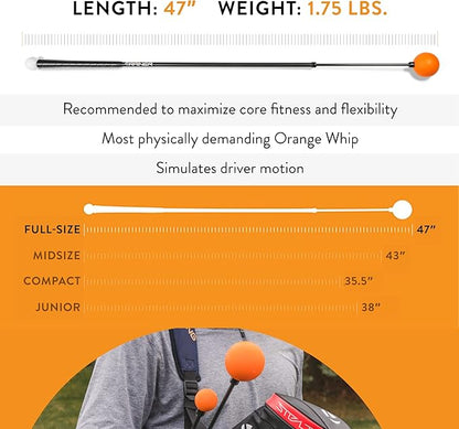 Orange Whip Golf Swing Trainer Aid Patented & Made in USA