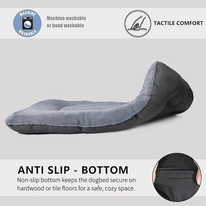 30 Inch Dog Crate Pad Washable Ultra Soft 30 x 19 Dog Bed for Medium Breeds up to 30 lbs,Cozy Kennel Mat for Crates with Anti-Slip Bottom Pet Sleeping Mattress,Dark Grey