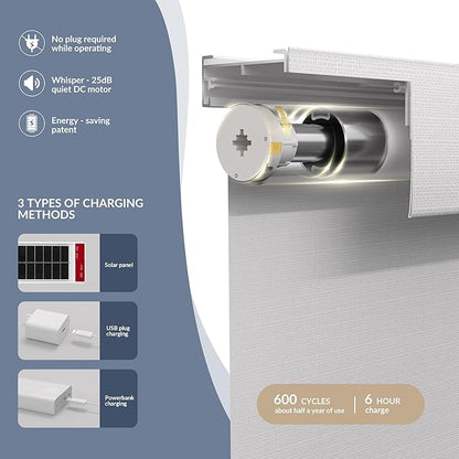 Boolegon Motorized Blinds with Remote, 100% Blackout Smart Electric Window