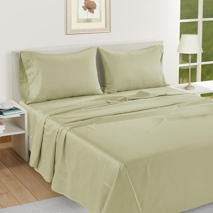 LANE LINEN Queen White Pillow Cases Set of 2, 100% Egyptian Cotton Cases, Sateen, White- Perfect for Home, Hotels & Hospital Use, Standard Size - Seafoam