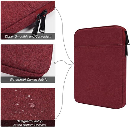 Tablet Sleeve Bag for 2025 11 inch iPad A16, 11 inch iPad Air M3/ 10.9 inch iPad 10th/ Pro 11 M4, Galaxy Tab A8 10.5" Case Pouch, Fit Apple Smart Keyboard, Wine Red