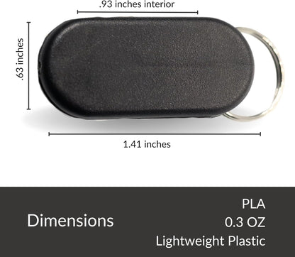 Magnetic Keychain Pill Holder 3-Pack - Compact, Durable, Lightweight with Sleek Minimalist Design - Secure, Discrete, Portable Pill Holder Keychain (Luxe 3-Pack)