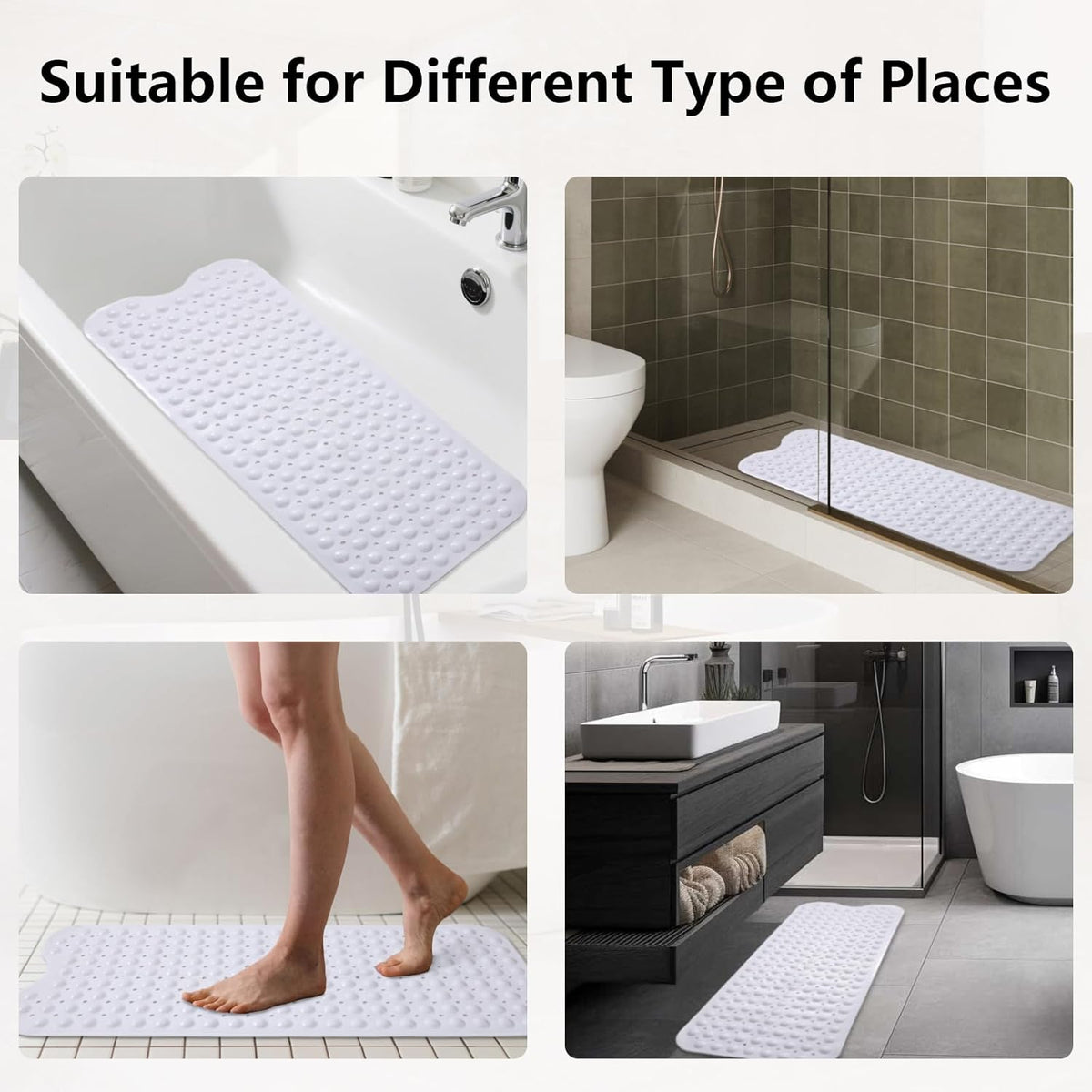 26PC Bathroom Set - Gorgeous White Bathroom Set, Bathroom Accessories Set, Pink Shower Curtain Set with Bathtub Mats for Shower Tub