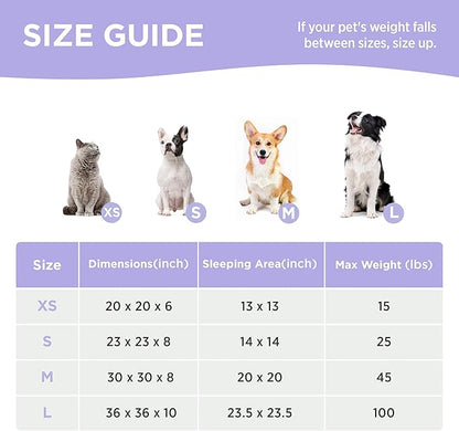 LE SURE Donut Small Dog Bed - Round Cat Beds Indoor Anti-Anxiety Calming Present for Pets, Washable Cute Modern Beds with Jacquard Shaggy Plush & Anti Slip Bottom，23 Inch, Brwon