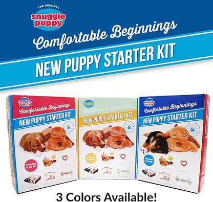 SmartPetLove Original Snuggle Puppy Essentials Starter Kit - Heartbeat Puppy for Dogs - Calming Aid with 3 Heat Packs, Puppy Teething Toy, Dog Chew Toy and Dog Blanket