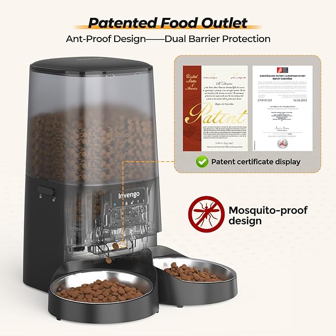 Automatic Cat Feeder with App Control, 5L Food Dispenser