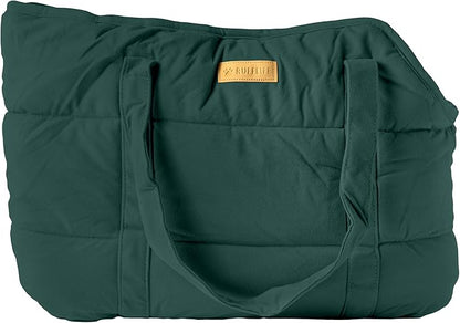 NoblePup Plush Dog Purse Carrier for Small Dogs, Soft Dog Tote Bag with Safety Harness Clip, Cozy Pet Carrier for Dogs Under 15 lbs, Comfortable Dog Shoulder Carrier for Travel, Green