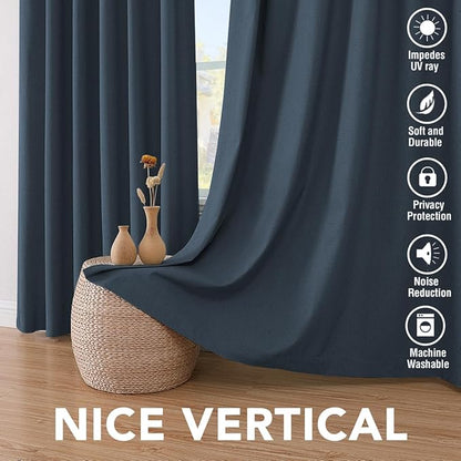 H.VERSAILTEX Primitive Linen Curtains 100% Blackout Curtain Drapes Burlap