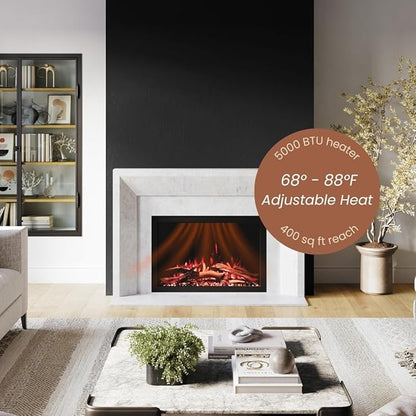 Modern Ember Highmark Traditional 33 Inch Built-in Smart Electric Fireplace