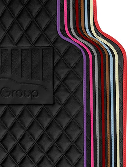 FH Group Universal Fit Diamond Pattern Faux Leather Automotive Floor Mats fits Most Cars, SUVs, and Trucks Blue
