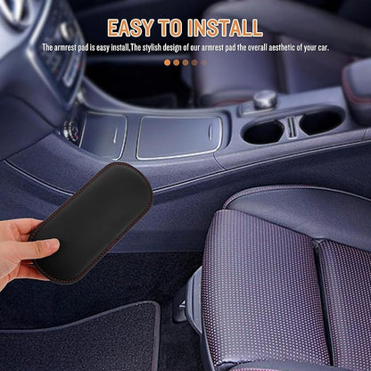 Car Armrest Cushion Pad, Memory Foam Elbow Rest for Comfort, Adjustable Support for Center Console, Universal Fit for All Vehicles - Black