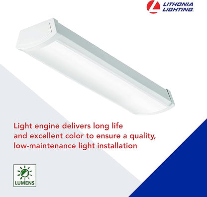 Lithonia Lighting 2 Foot LED Light Fixture, Low-Profile LED Wraparound Flush