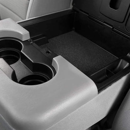 Dasbecan Gray Rear Center Console Cup Holder Central Armrest Cushion Assembly Compatible with Ford F250 F350 F450 1999-2010