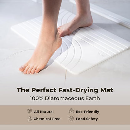 TOSORO - Stone Bath Mat, Diatomaceous Earth Non-Slip Stone Shower Mat - Quick Drying Absorbent Bath Mats for Bathroom - Elegant & Modern Design, Easy to Clean (23.5 x 15) - Sandstone