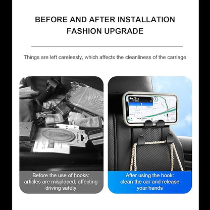 Multipurpose Car Headrest Hook Storage Organizers Strong Holds Space Saving for Handbag Purses & Grocery Bags Umbrellas