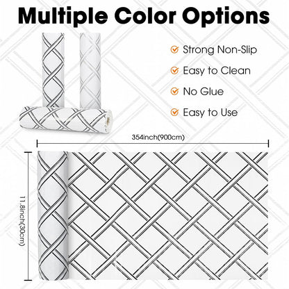 Drawer and Shelf Liner for Kitchen Cabinets Non-Adhesive, Non-Slip Cabinet Liner Shelf Paper Strong Grip Waterproof Easy to Clean for Kitchen Shelves Cupboard,Geometric,12IN X 30FT