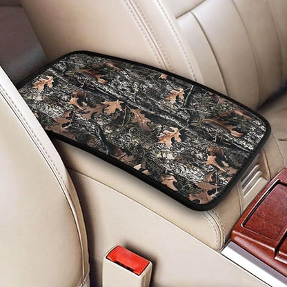 Camouflage Car Center Console Armrest Cover Seat Box Lid Covers Protective Pad Cushion Brown and Gray Army Camo Arm Rest Lid Pads SUV Sedans Vans Truck Accessories