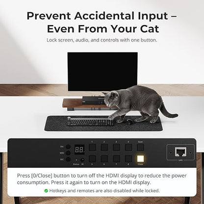 TESmart 8X1 HDMI KVM Switch 8 Port 4K@30Hz, USB2.0 Rackmount KVM