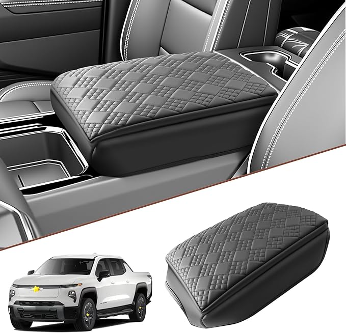 SKTU 2024 2025 2026 Chevy Silverado EV Center Console Cover Silverado EV Armrest Cover Silverado EV Console Pad [Durable, Soft] 2024 2025 2026 Chevy Silverado EV Accessories Console Cushion (Thicken)