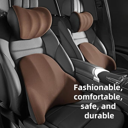 Car Headrest Lumbar Support Cushion for Toyota Corolla Cross 2022 2023 2024, Ergonomic Car Seat Headrest Cushion for Neck Back Pain Relief Memory Foam Breathable Removable Cover for Office Chair Car