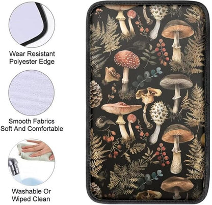 Coldinair Vintage Mushroom Universal Car Center Console Pad Soft Armrest Protector Cover Fit for Most Vehicle,SUV,Truck,Car Interior Accessories Decor