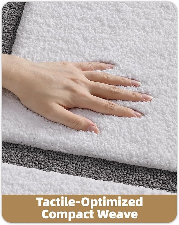 Color&Geometry Bathroom Rugs, Water Absorbent and Quick Dry Microfiber Bath Rugs-24"x36", Non-Slip, Machine Washable, Extra Soft Plush Bath Mats for Bathroom, Laundry Room, Shower and Tub