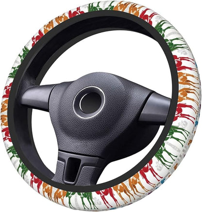 Camel Art Pattern Car Steering Wheel Cover, 15 Inch Steering Wheel Cover Stylish Decor for Most Cars