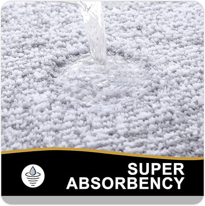 OLANLY Bathroom Rugs 36x24, Extra Soft and Absorbent Microfiber Bath Mat, Non-Slip, Machine Washable, Quick Dry Shaggy Bath Carpet, Suitable for Bathroom Floor, Tub, Shower (Large, Grey)