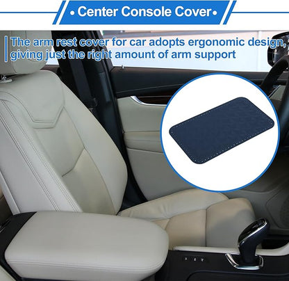 Car Center Console Cushion Pad 12.59"X7.67" Center Console Cover Armrest Seat Box Cover Faux Leather Blue