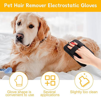 Pet Hair Remover Glove, Pet Hair Remover Tools, Reusable Cat & Dog Hair Removal Grooming Brush, Suitable for Couch, Furniture, Carpet, Curtain