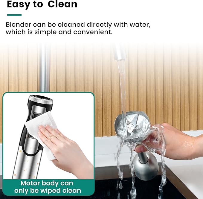 1800W Immersion Blender Handheld 4-in-1 Hand Blender Stick